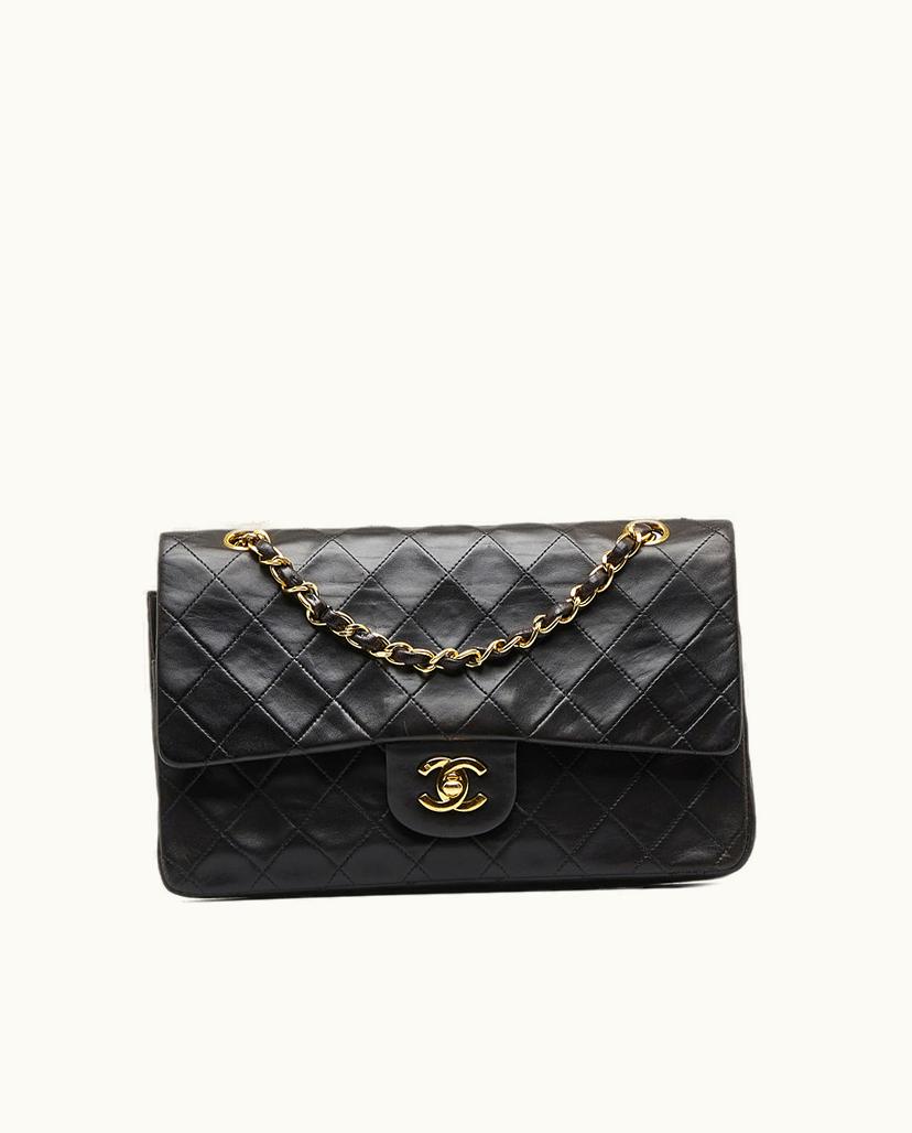 Chanel Chanel Classic Flap Shoulder Bag Medium Lambskin Leather Black