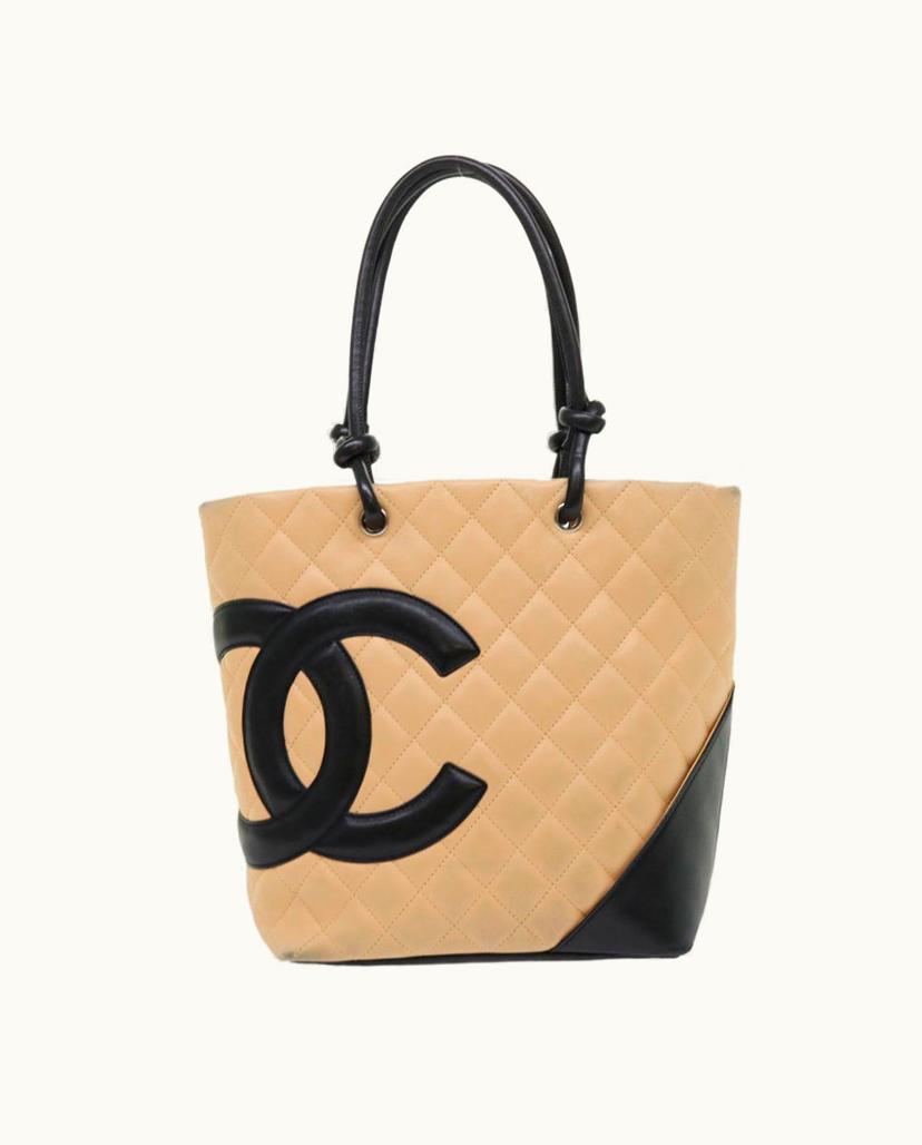 Chanel Chanel Cambon Tote Bag Leather Beige