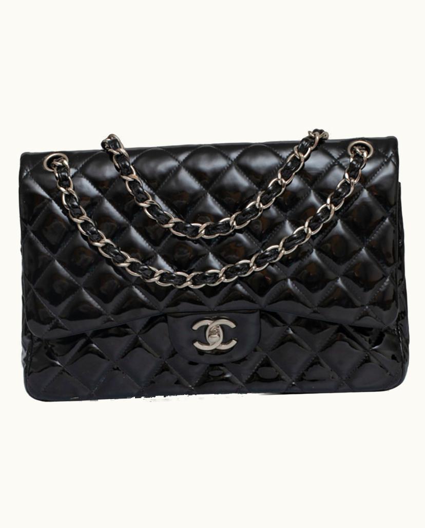 Chanel Timeless Classic Patent Leather Shoulder Bag Black