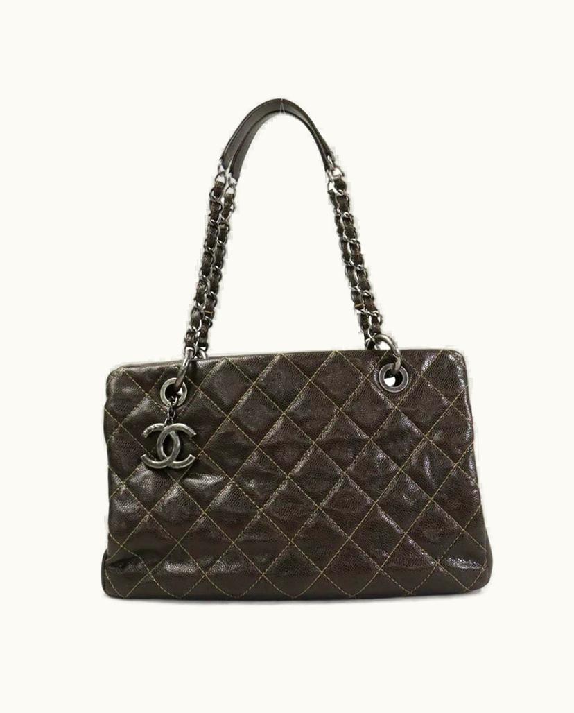Chanel Chanel Shopping Tote Leather Brown Luxury Bag