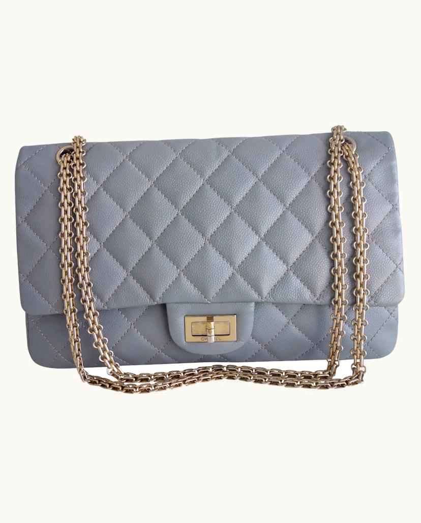 Chanel Chanel 2.55 Maxi Bag Gray Caviar Leather