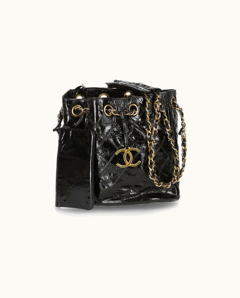 Chanel Chanel Patent Bucket Bag Shoulder Bag Black