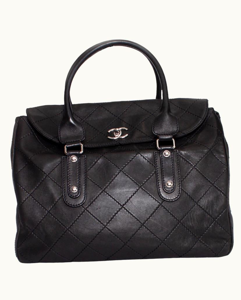 Chanel Chanel Quilted Leather Handbag Large Black