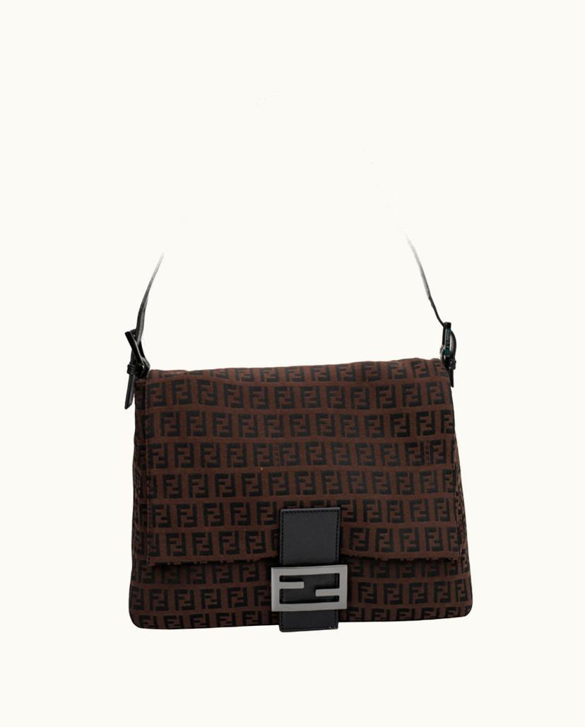 Fendi FENDI Mamma Baguette Canvas Women's Bag Brown