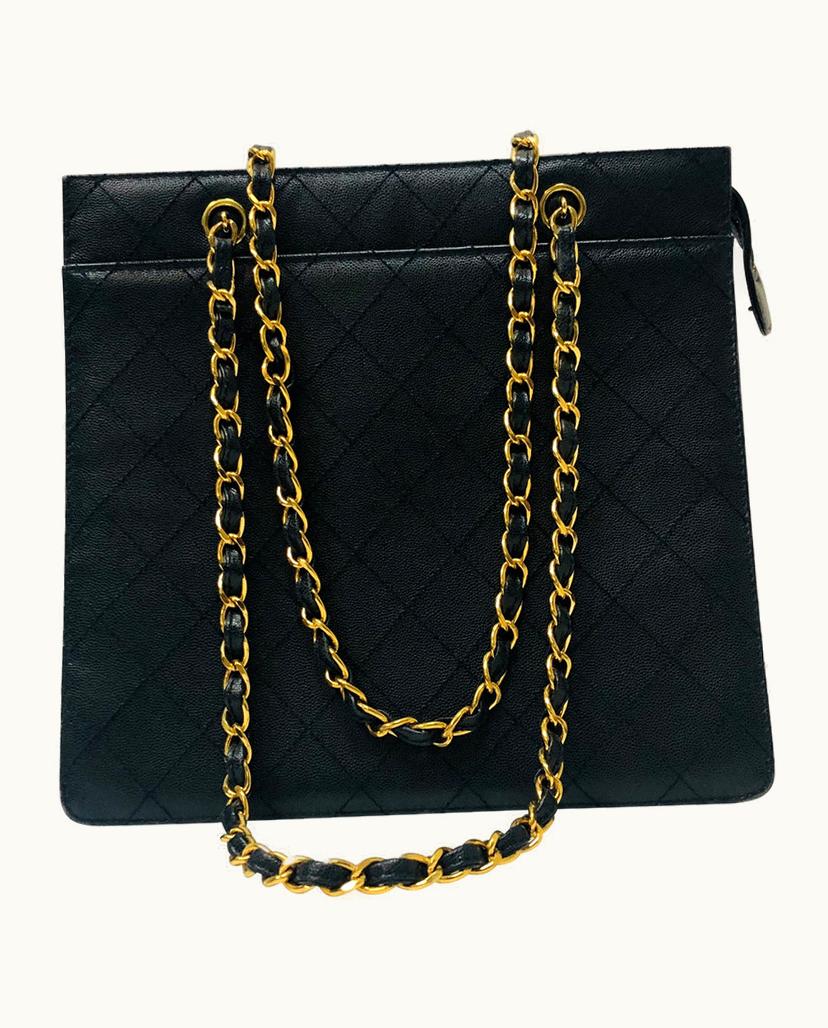 Chanel Chanel Vintage Classic Handbag Caviar Leather Navy Blue