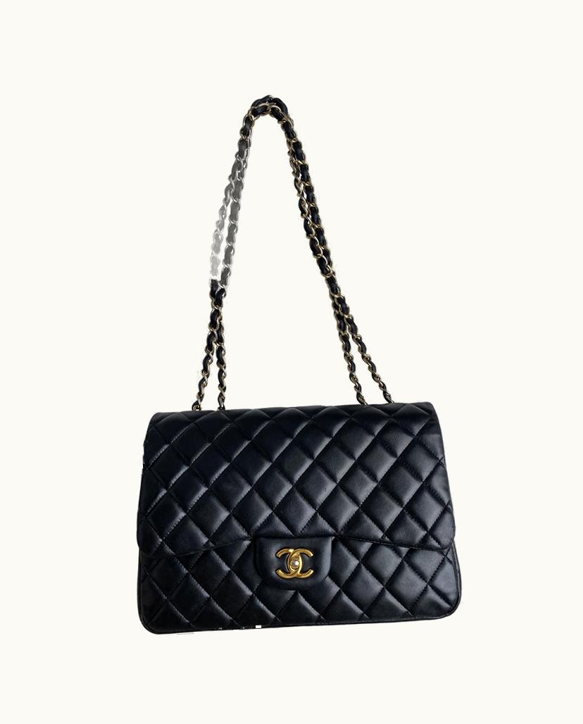 Chanel Chanel Jumbo Classic Flap Bag Black Leather Touch-up