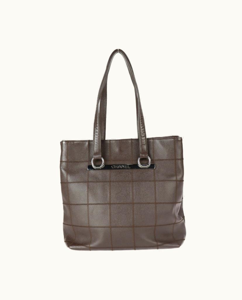 Chanel Chanel Women's Chocolate Bar Tote Bag Leather In Brown