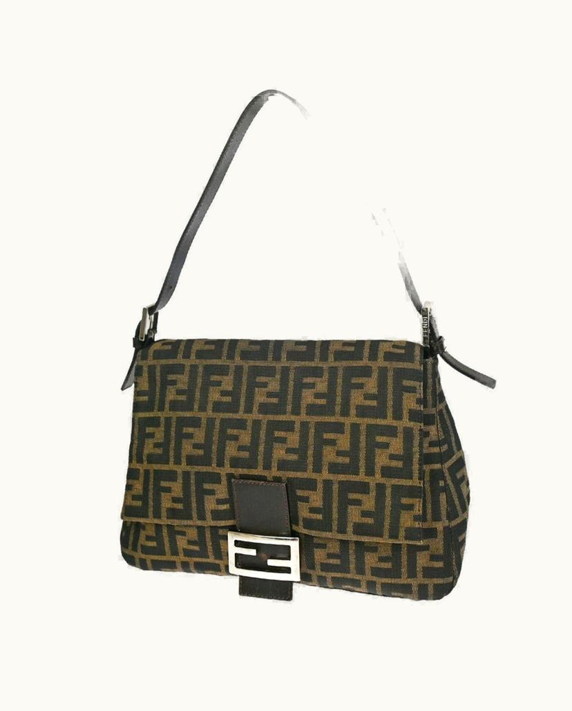 Fendi Fendi Mamma Baguette Shoulder Bag Canvas Brown
