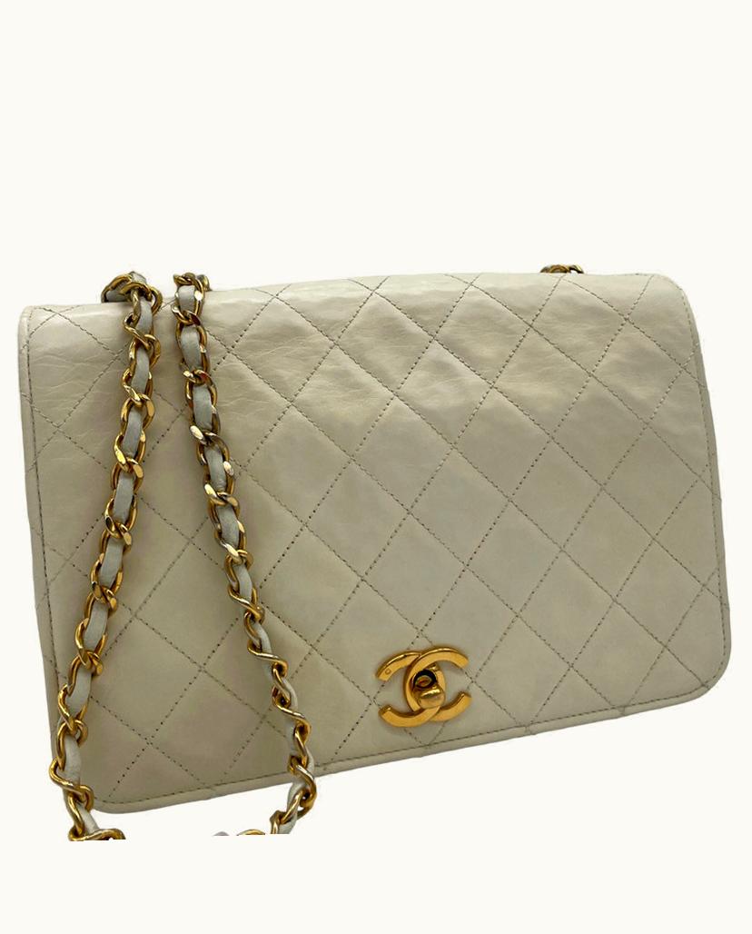 Chanel Chanel Vintage Flap Bag Leather Ivory