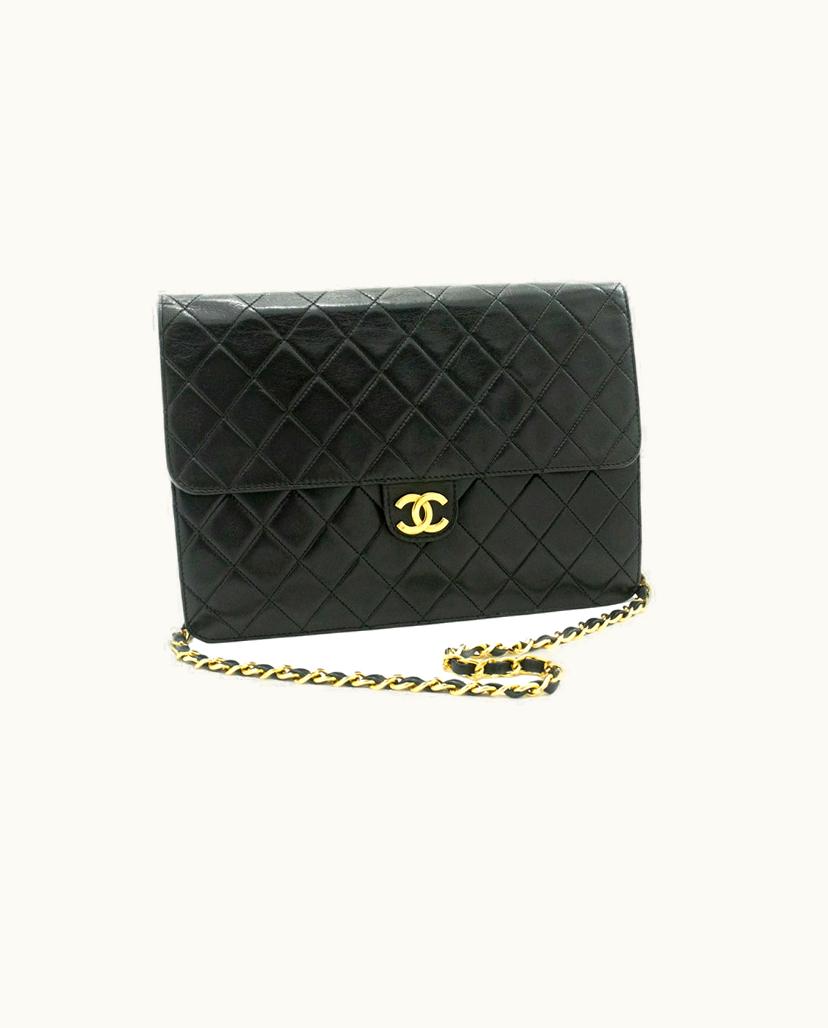 Chanel CHANEL Quilted Chain Shoulder Bag Leather in Black