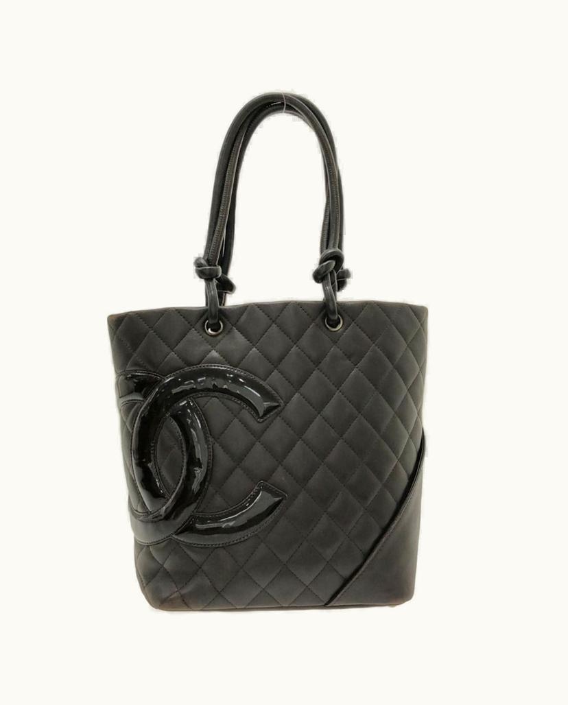 Chanel Chanel Cambon Line Medium Tote Leather Bag Black