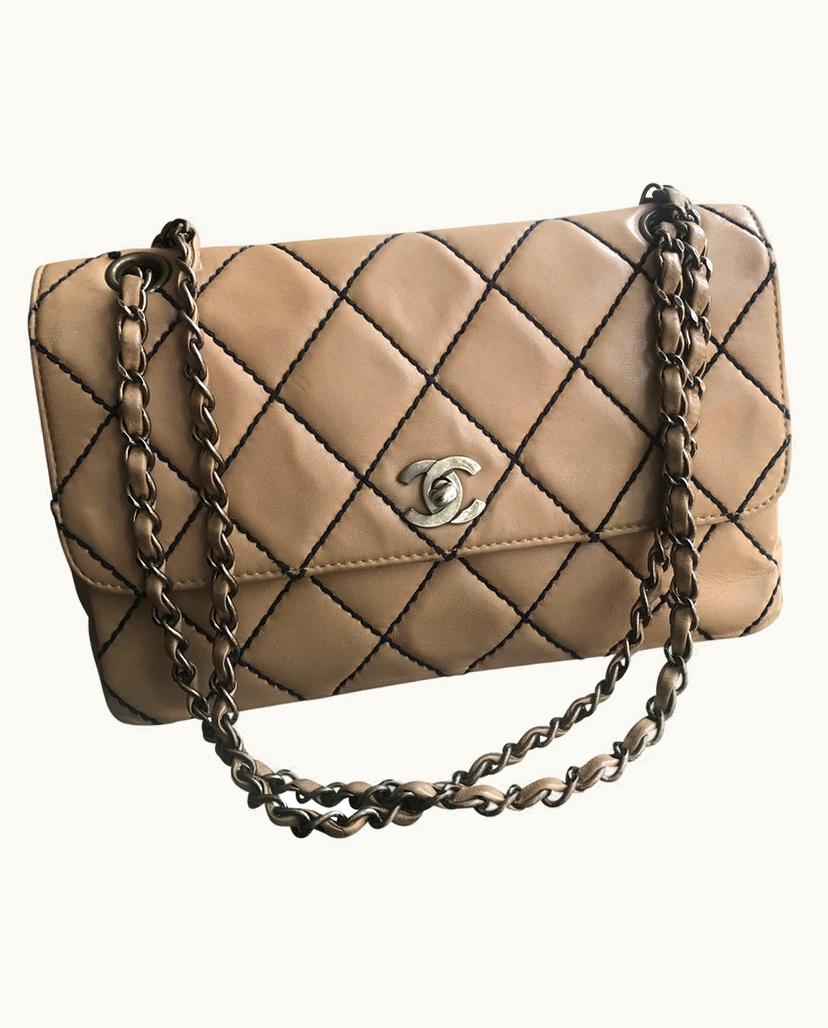 Chanel Chanel 2.55 Classic Flap Bag Leather In Beige