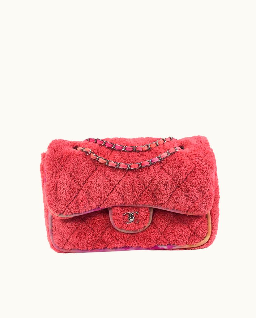 Chanel Chanel Jumbo Mixed Fibers Quilted Flap Bag Pink