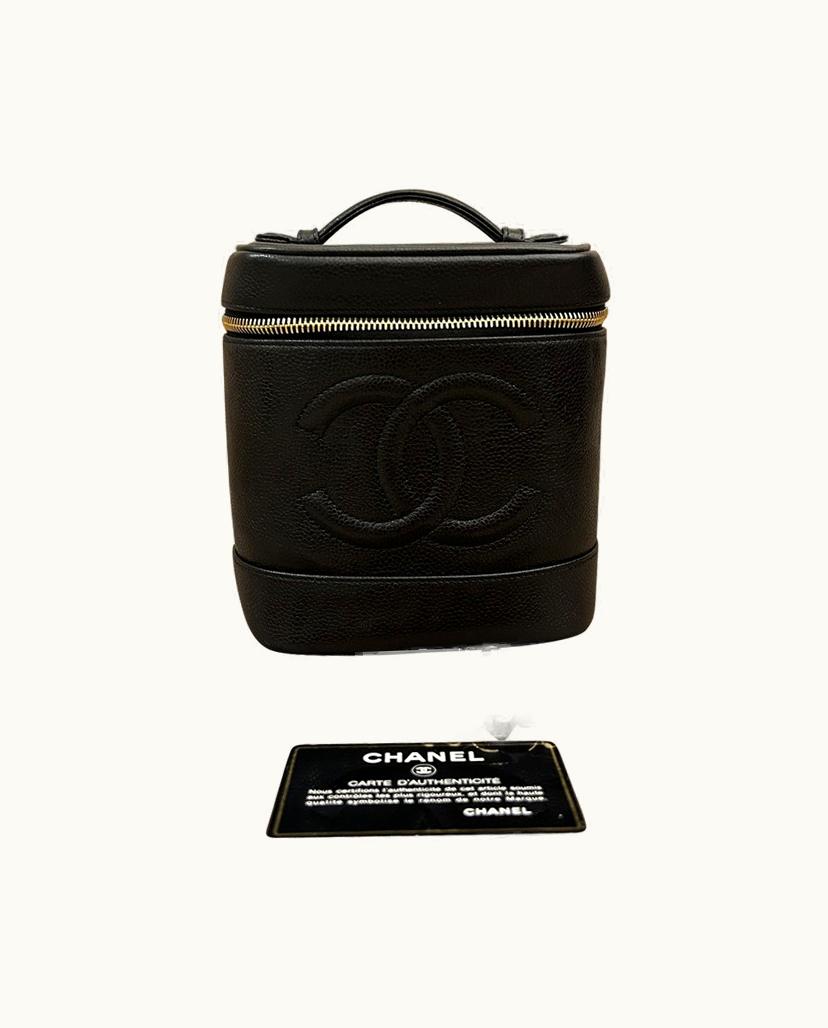 Chanel Chanel 2000s Vintage Vanity Bag Lambskin Leather Black
