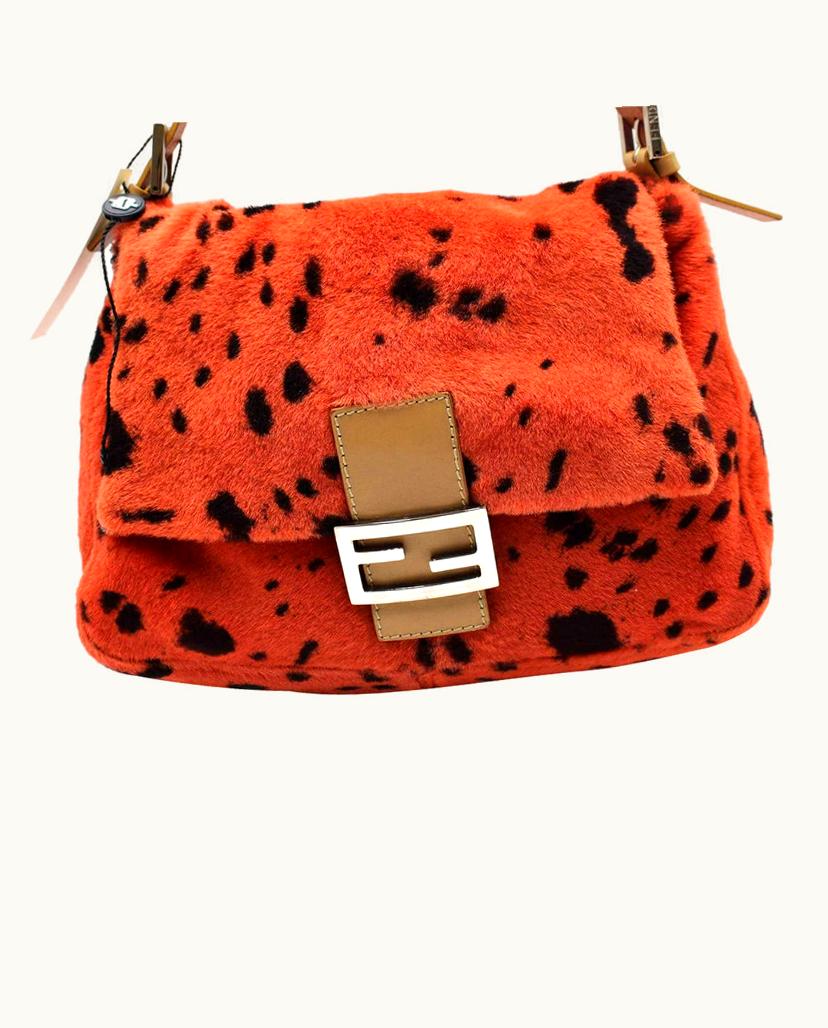 Fendi Fendi Women's Mamma Baguette Fur In Orange