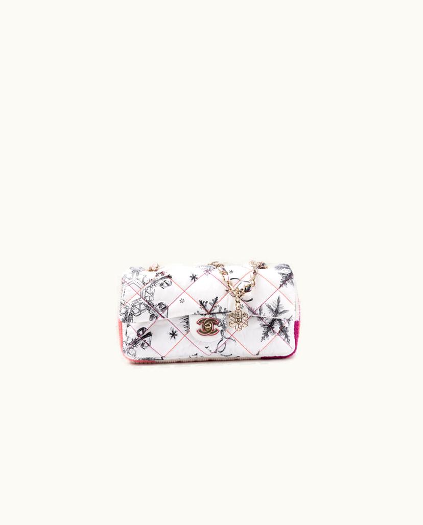 Chanel CHANEL Neige Snowflake Flap Bag in White