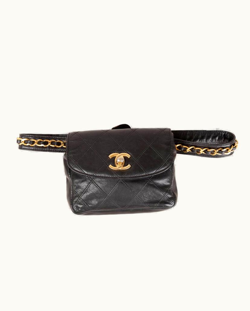 Chanel Chanel Classic Quilted Belt Bag Leather In Black