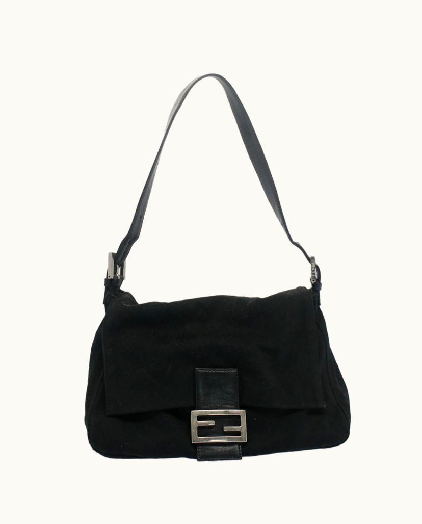 Fendi Fendi Women's Mamma Baguette Suede In Black