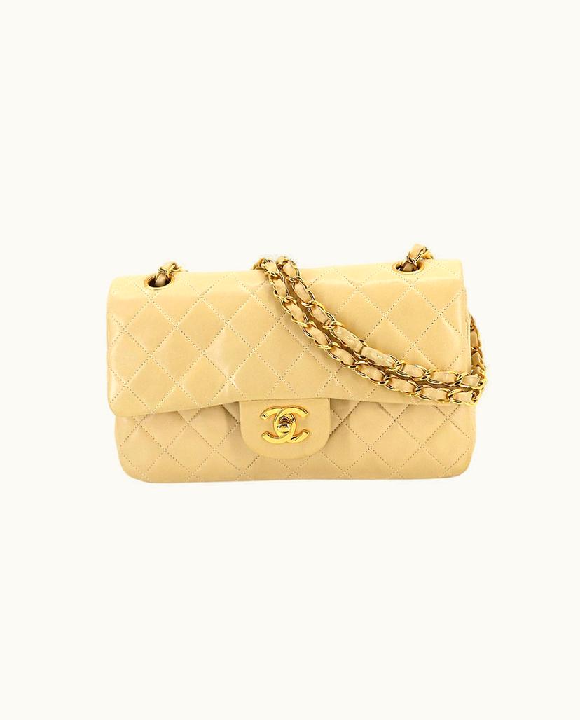 Chanel Chanel Classic Flap Bag Leather Beige
