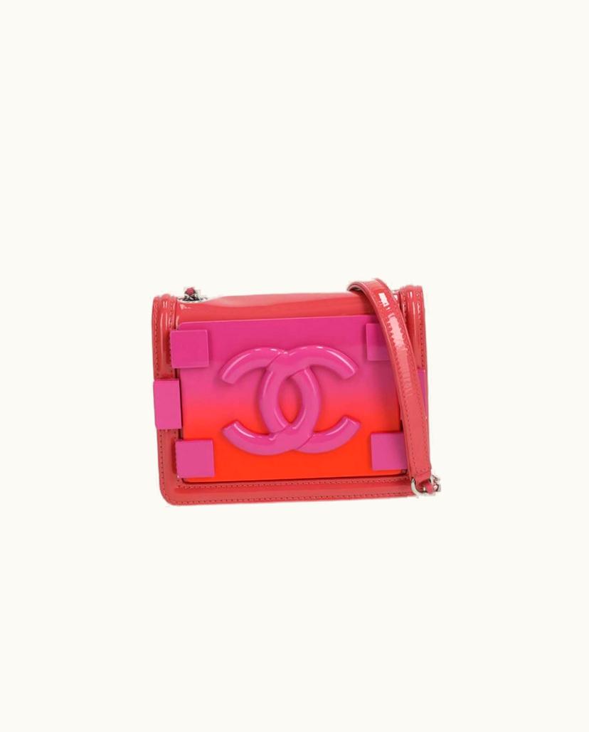 Chanel Chanel Women's Lego Clutch Bag Leather In Pink