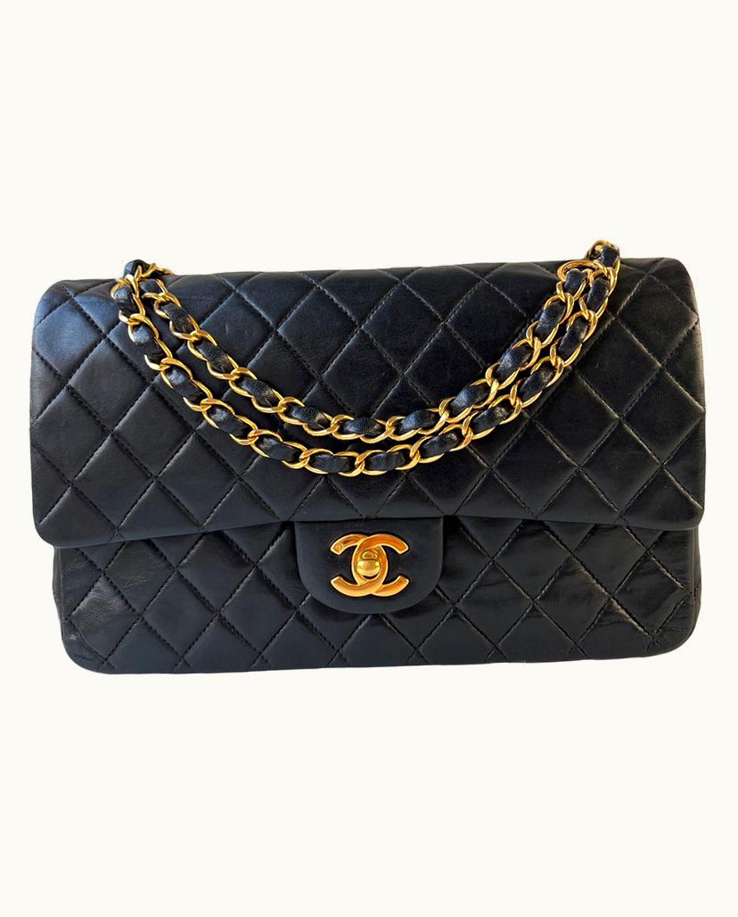 Chanel Chanel Classic Flap Bag Leather Mini Gold Black