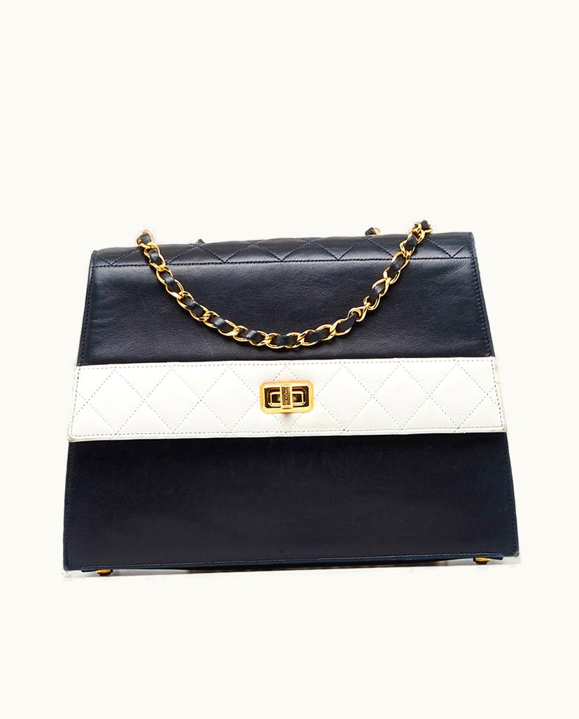 Chanel Chanel Bicolor Lambskin Shoulder Bag Black