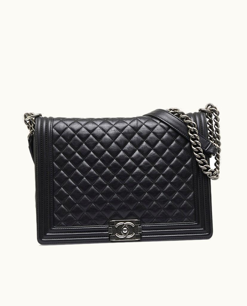 Chanel Chanel Large Lambskin Boy Bag Shoulder Bag Black