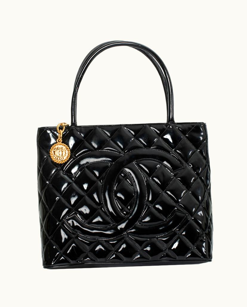 Chanel Chanel Women's Medallion Patent Leather In Black