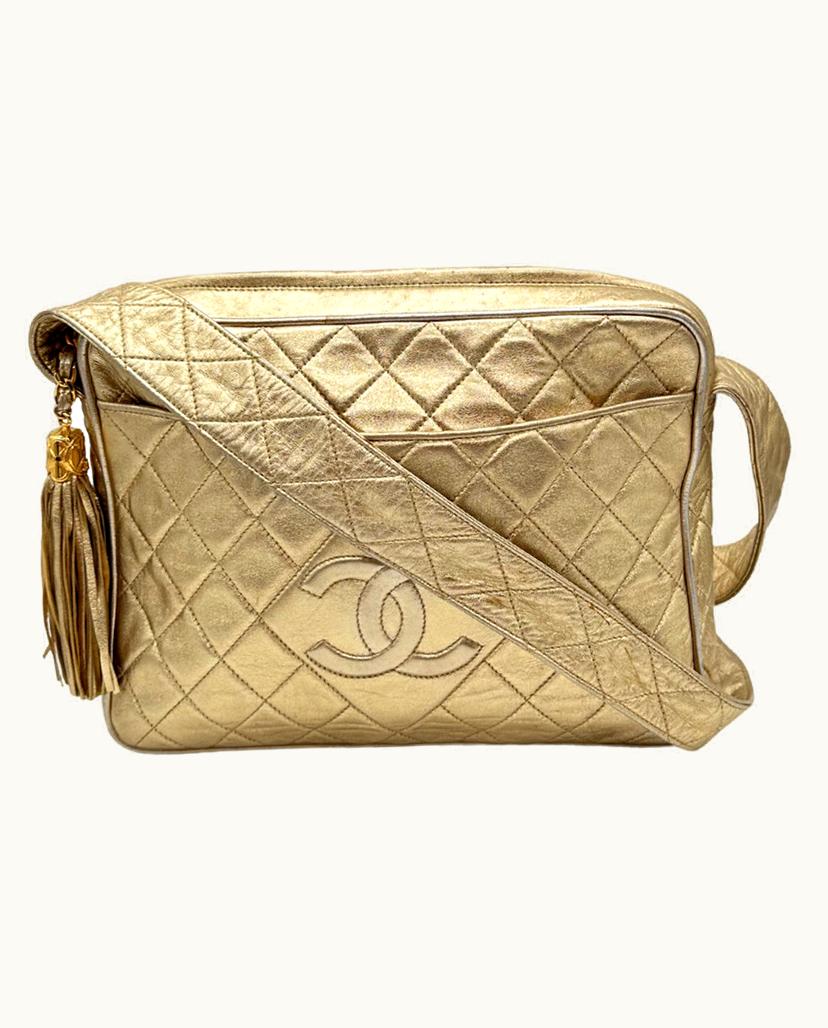Chanel Chanel Vintage Matelassé Lambskin Shoulder Bag Golden