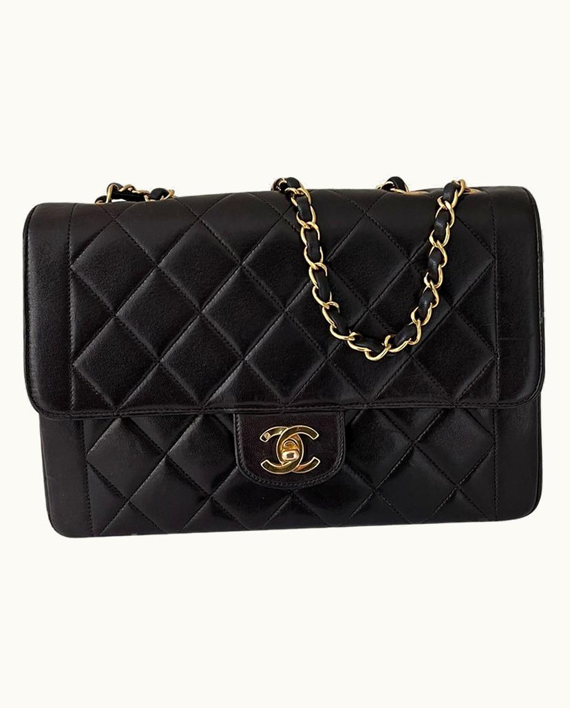 Chanel Chanel Diana Vintage Crossbody Leather Bag In Black