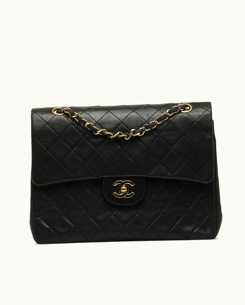 Chanel Chanel Classic Double Flap Shoulder Bag Quilted Lambskin Black