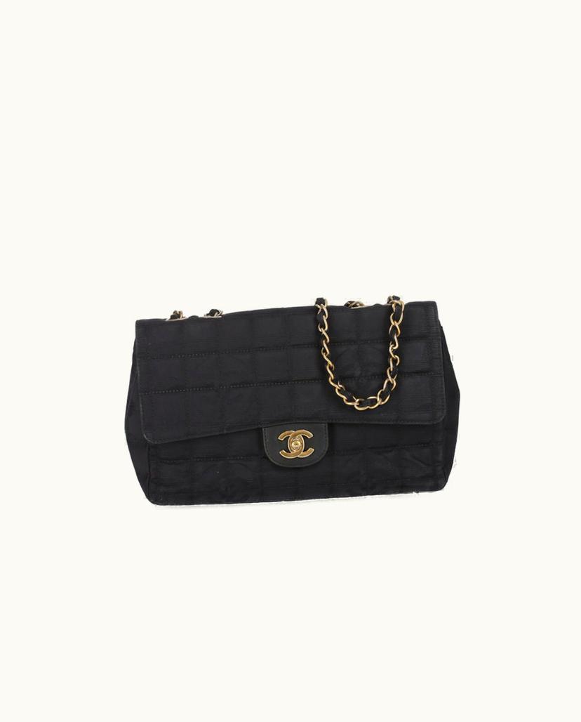 Chanel CHANEL Travel Line Chocolate Bar Flap Bag in Black