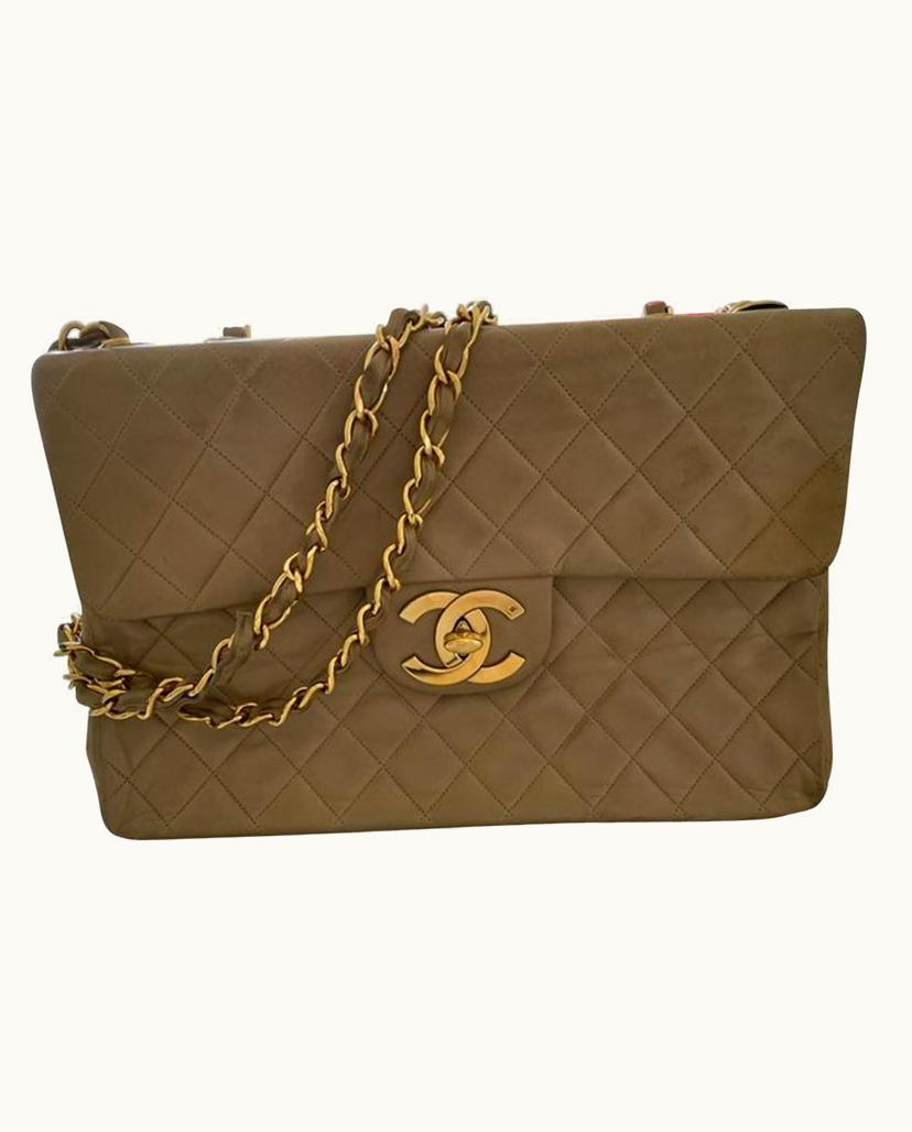 Chanel Chanel Classic Jumbo Flap Bag Beige Gold Leather