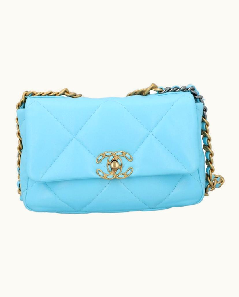 Chanel Chanel 19 Shoulder Bag Light Blue Lambskin