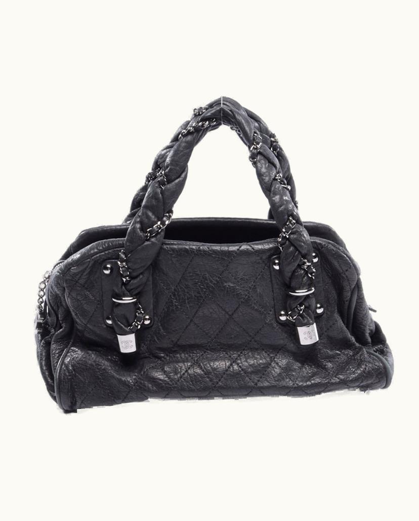 Chanel Chanel Lady Braid Bowler Shoulder Bag Leather In Black