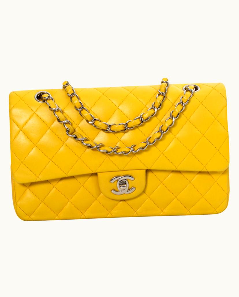 Chanel Chanel Timeless Flap Bag Leather Yellow