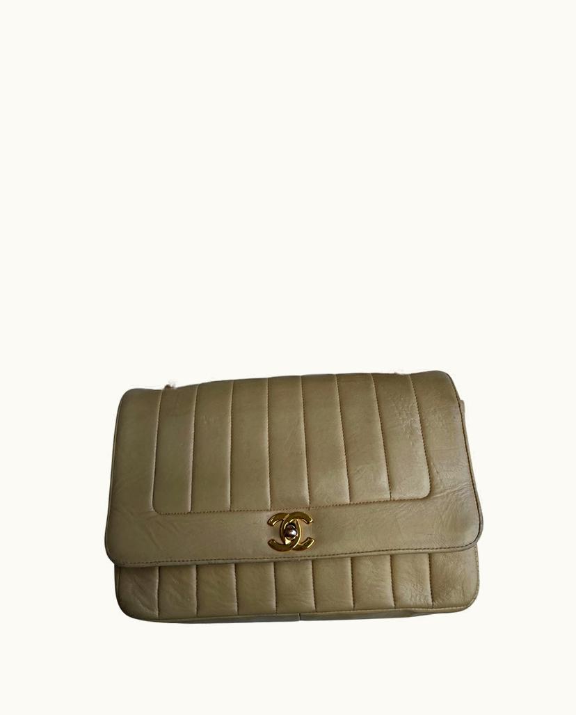 Chanel Chanel Diana Classic Single Flap Bag Beige Leather