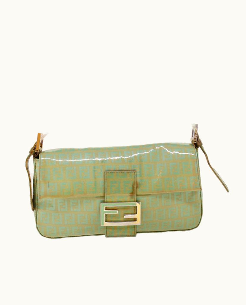 Fendi Fendi Women's Baguette Bag Canvas In Green