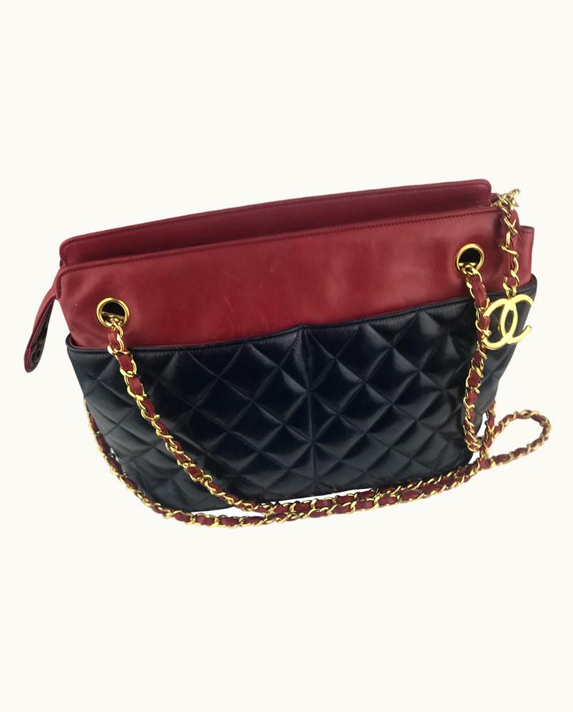 Chanel Chanel Vintage Mademoiselle CC Tassel Leather Handbag Red/Black