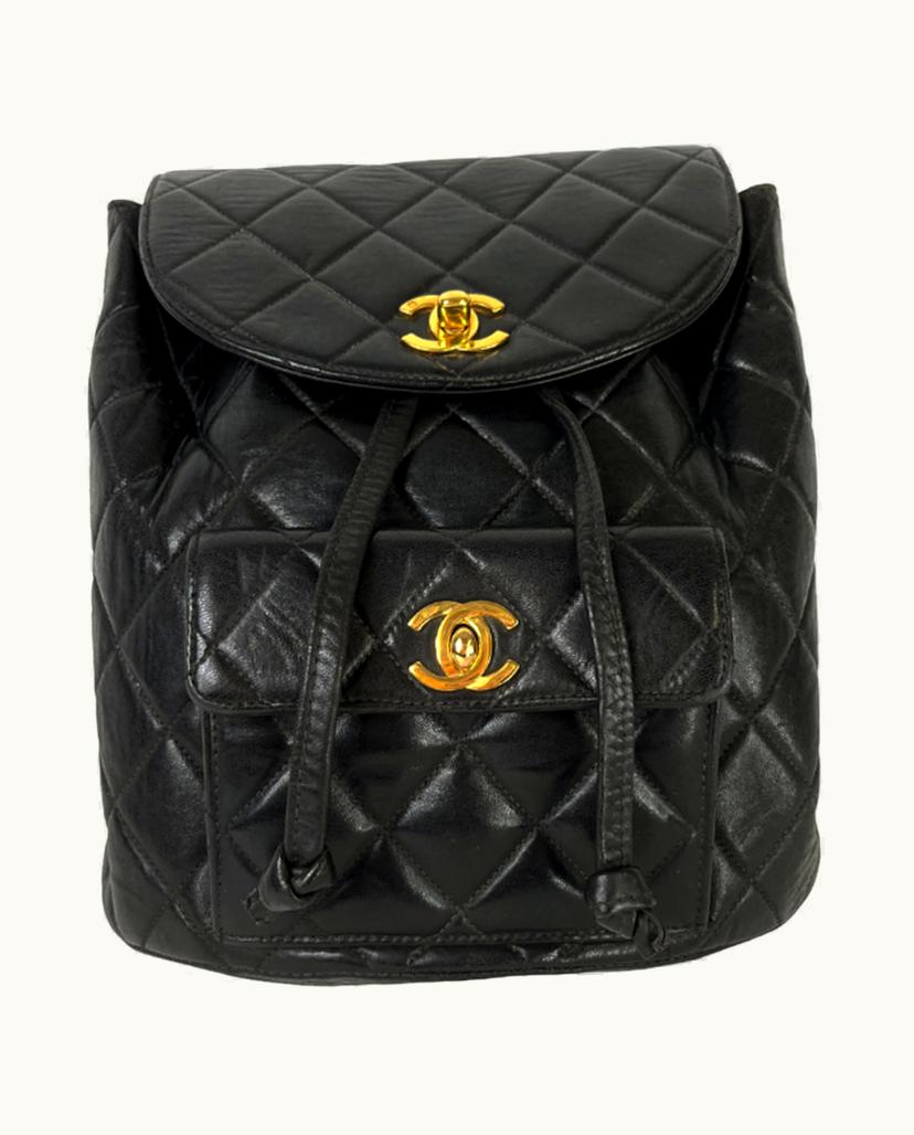 Chanel Chanel Duma NSCAB290 Lambskin Leather Backpack Black