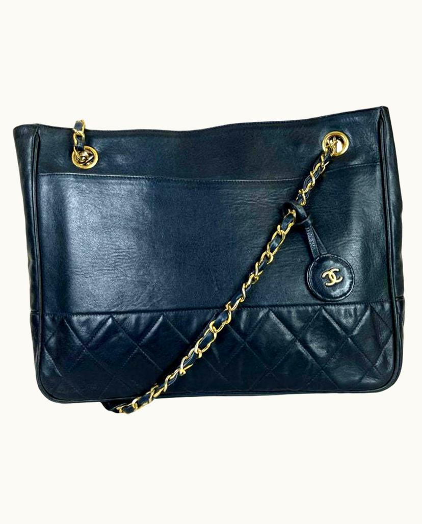 Chanel Chanel RECAB311 Shopper Bag Black Lambskin Leather