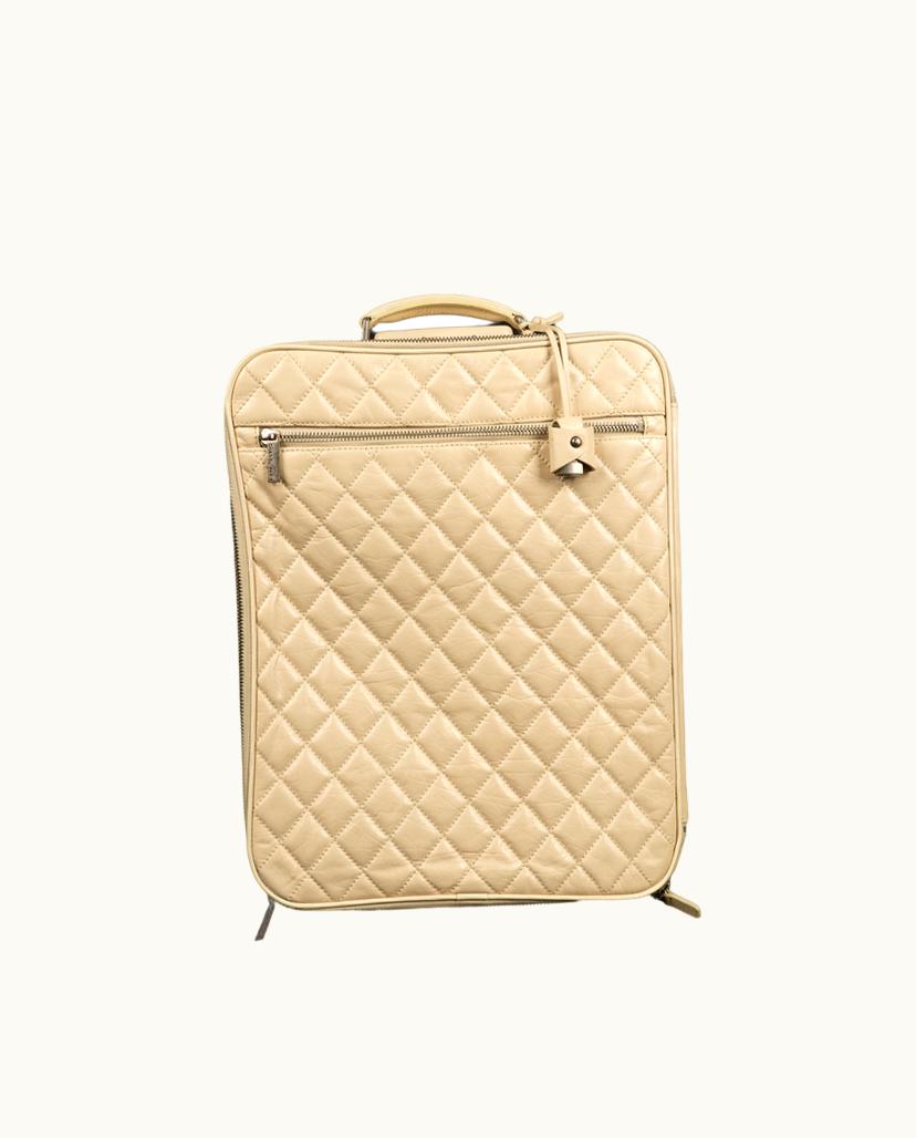 Chanel Chanel S18 Paris/New York Collection Vanilla Calfskin Two-Wheeled Suitcase