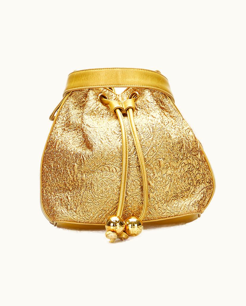 Chanel Chanel Women's Handbag Silk In Gold