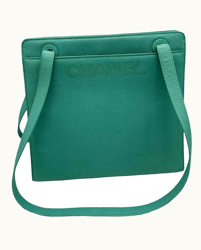 Chanel Chanel Women's Shopping Tote Leather In Turquoise
