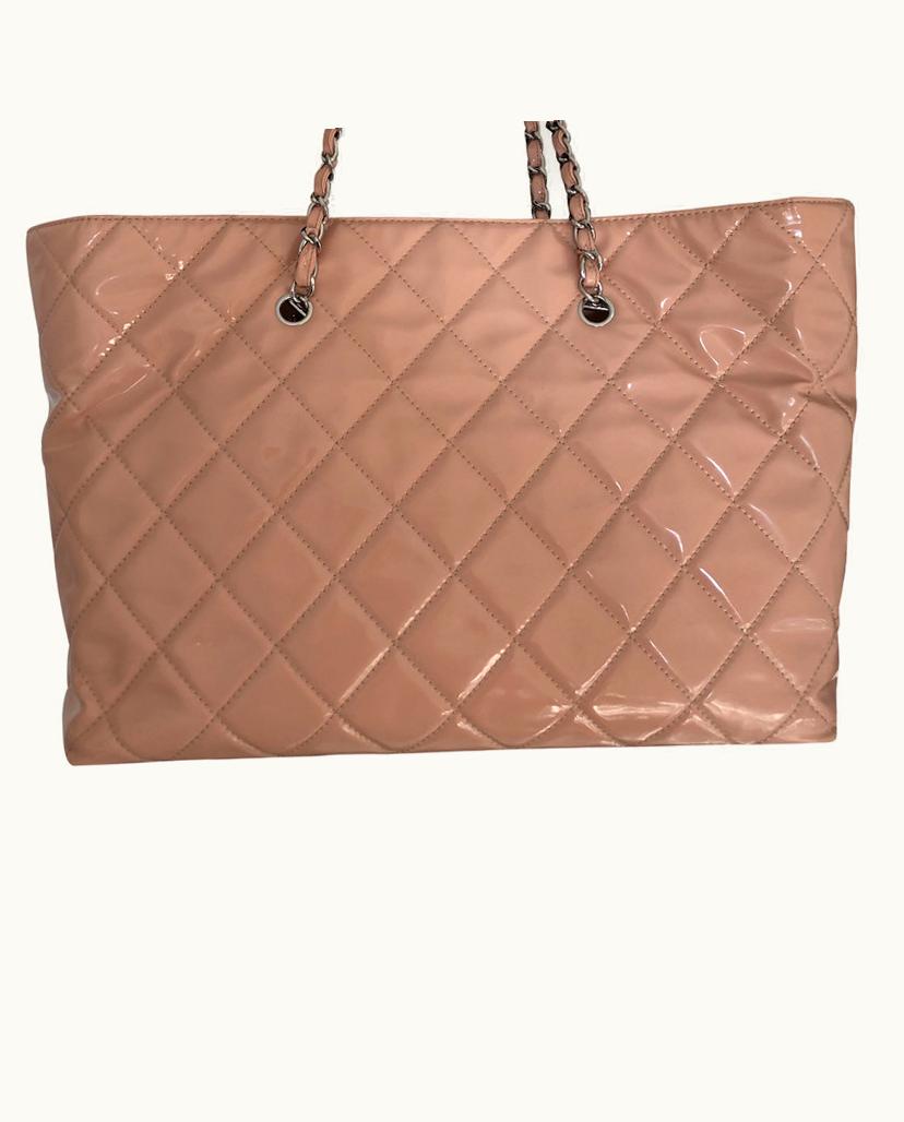 Chanel Chanel Women's Shopping Tote Patent Leather In Pink