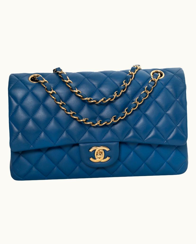Chanel CHANEL Timeless Women's Flap Bag Leather Blue