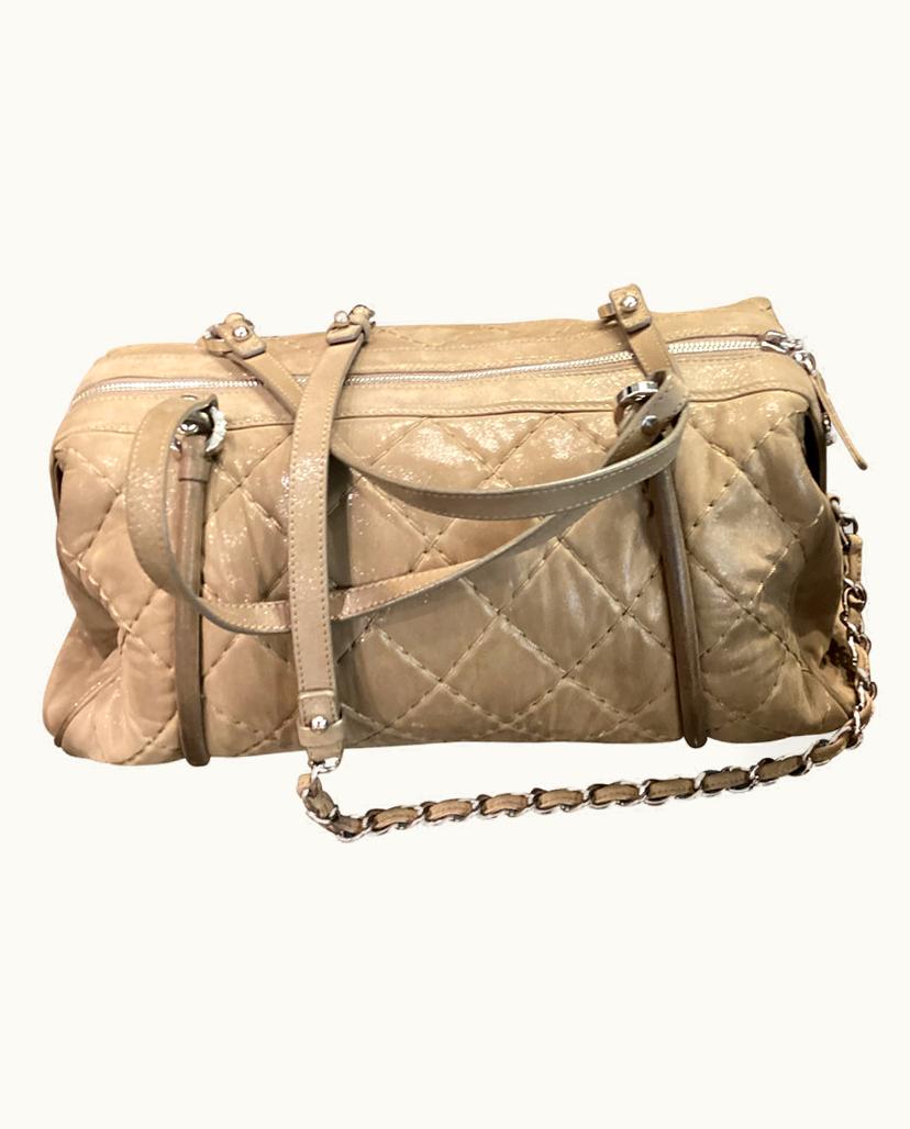 Chanel Chanel Trunk Quilted Shoulder Bag Light Brown