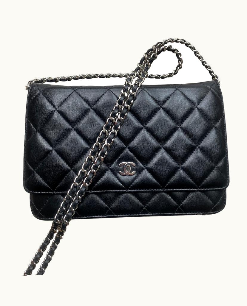 Chanel Chanel Classic Wallet On Chain Leather In Black