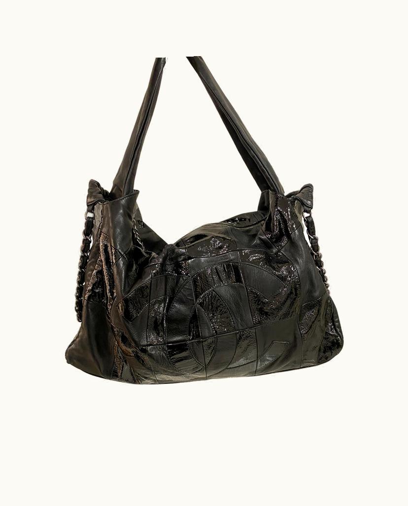 Chanel Chanel Shopper Patent Leather Black Tote