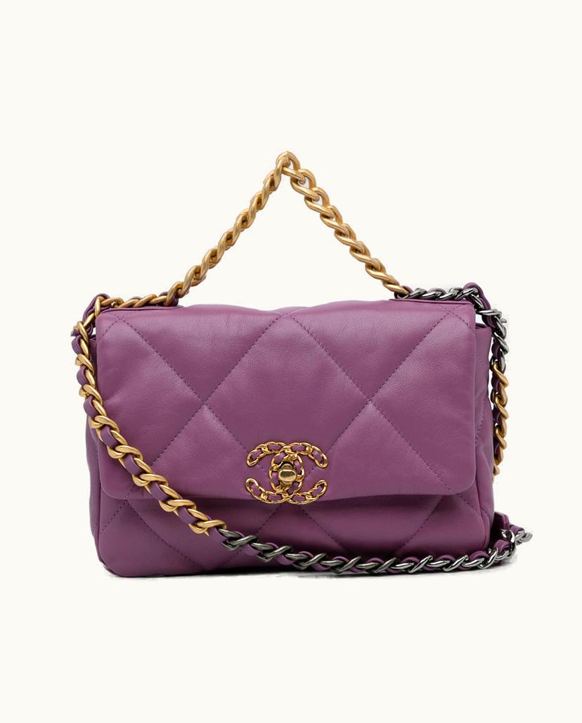 Chanel Chanel 19 Flap Bag Medium Lambskin Leather Pink